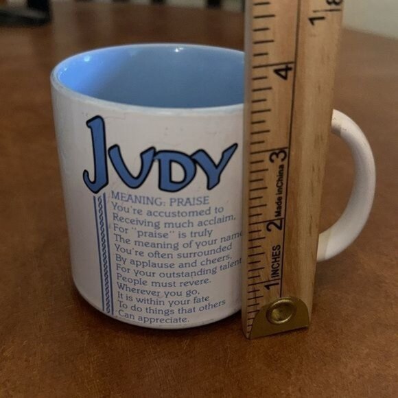 Judy Name Meaning Coffee Mug 3" Tall By 3" Diameter Marci G P.Pel Japan Ceramic - Picture 4 of 5